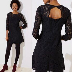 Black Lace Dress with Cut Out Back